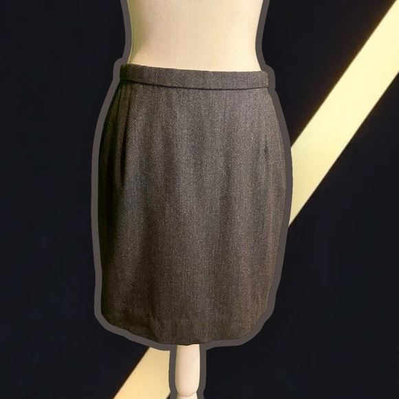 Donna Karan NY Essentials Charcoal Gray Wool Mini-Length Pencil Skirt Size 10 - Picture 12 of 12